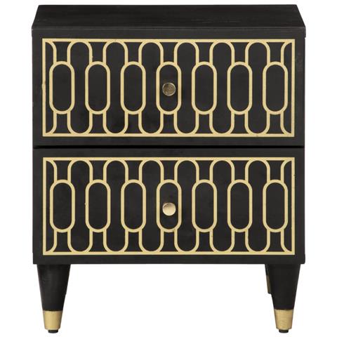 Comodino 40x33x46 Cm In Legno Massello Di Mango - Foto 3