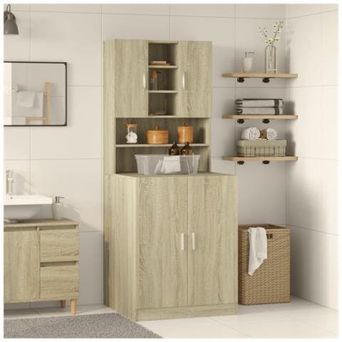 Mobile Per Lavatrice Rovere Sonoma 70,5x24x90 Cm - Foto 3