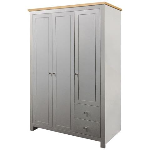 Emerald Armadio Con 2 Cassetti In Mdf Rovere E Grigio - Foto 1