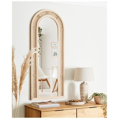 Specchio Franey 50 Cm 120 Cm Rattan Naturale - Foto 1