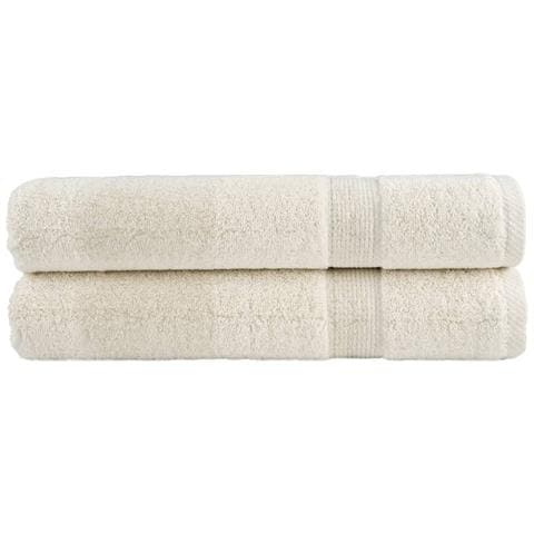 Asciugamani Premium SOLUND 2 pz Crema 100x200 cm 600 g /m² - Foto 1