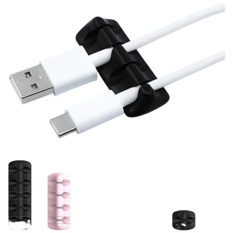 Set Di 5 Pezzi Per Organizzare I Cavi In Silicone White - Foto 2