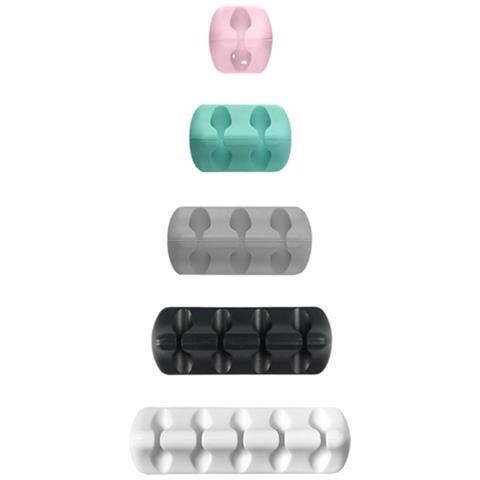 Set Di 5 Pezzi Per Organizzare I Cavi In Silicone White - Foto 3