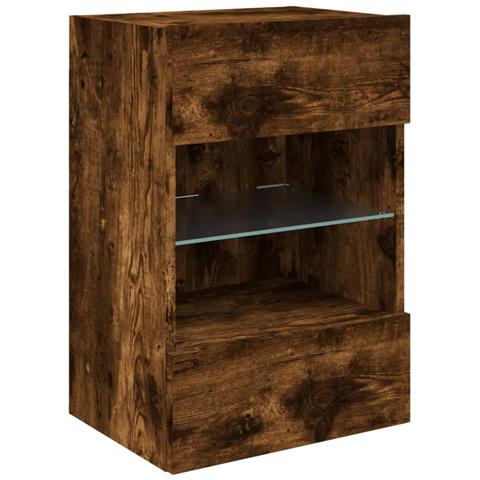 Mobili TV a Parete con Luci LED 2pz Rovere Fumo 40x30x60,5 cm - Foto 10