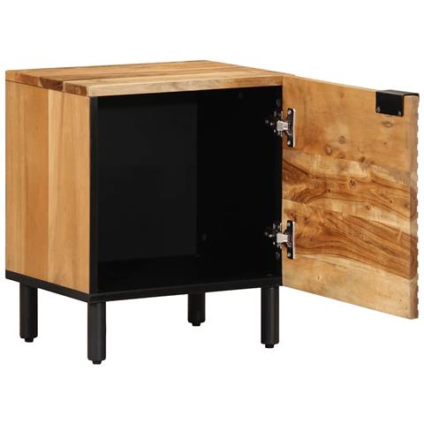 Comodino 40x33x46 cm in Legno Massello di Acacia - Foto 1