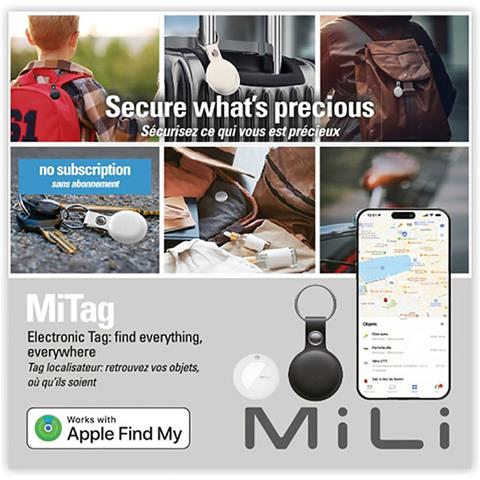 Portachiavi Tracker Mitag Simili In Pelle Apple Find My Ip67, Nero - Foto 2