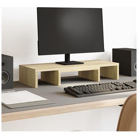 Supporto Monitor Regolabile Rovere 60x24x10,5 Cm In Truciolato - Foto 1