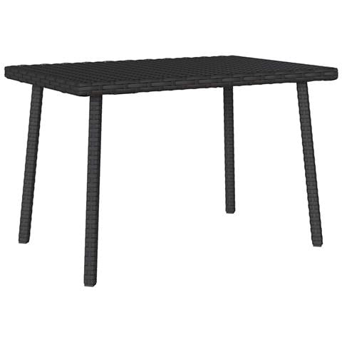 Tavolino Da Giardino Rettangolare Nero 60x40x37 Cm Polyrattan - Foto 1