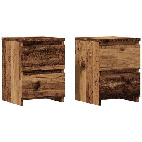 Comodini 2 Pz Legno Antico 30x30x40 Cm In Legno Multistrato - Foto 1