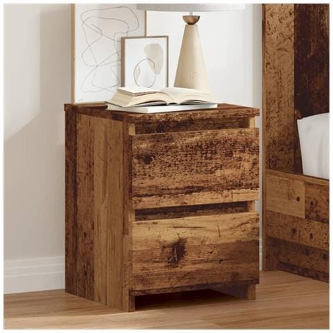Comodini 2 Pz Legno Antico 30x30x40 Cm In Legno Multistrato - Foto 2