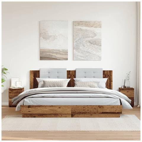 Comodini 2 Pz Legno Antico 30x30x40 Cm In Legno Multistrato - Foto 3