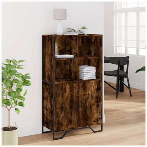 Credenza Rovere Fumo 79,5x35,5x137,5 Cm In Legno Multistrato - Foto 3