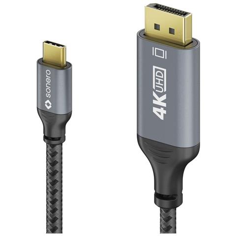 SPC-V200-010 cavo e adattatore video 1 m USB tipo-C DisplayPort Nero, Grigio - Foto 1