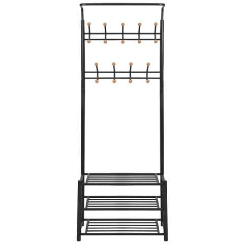Appendiabiti Con Deposito Per Scarpe 68x32x182,5 Cm Nero - Foto 1