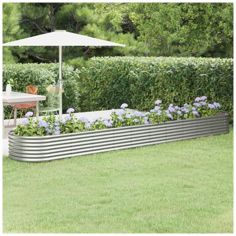 Letto Giardino Acciaio Verniciato A Polvere 440x80x36cm Argento - Foto 6