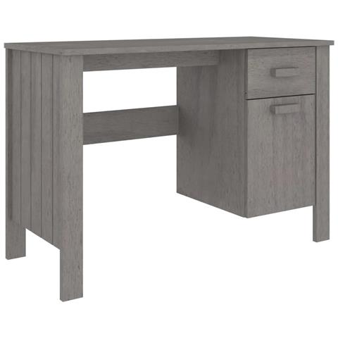Lusso Casadino -  Scrivania Hamar Grigio Chiaro 113x50x75 Cm In Legno Di Pino - Foto 1