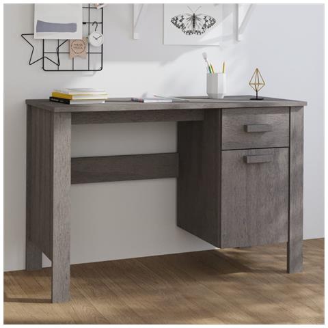 Lusso Casadino -  Scrivania Hamar Grigio Chiaro 113x50x75 Cm In Legno Di Pino - Foto 8