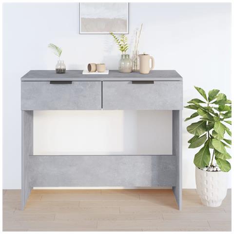 Lusso Casadino -  Tavolino Da Salotto Grigio Cemento 90x36x75cm Legno Multistrato - Foto 2