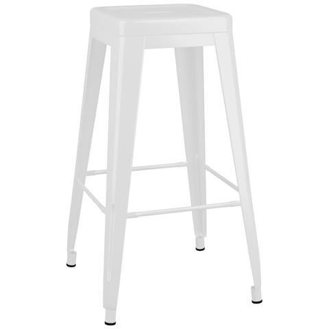 Lusso Casadino - Sgabelli Da Bar Impilabili 2 Pz Bianchi In Metallo - Foto 2