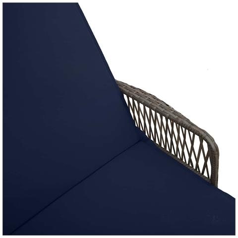 Lettino Prendisole Grigio PE Rattan 157 x 55 x 92 cm Pieghevole - Foto 9