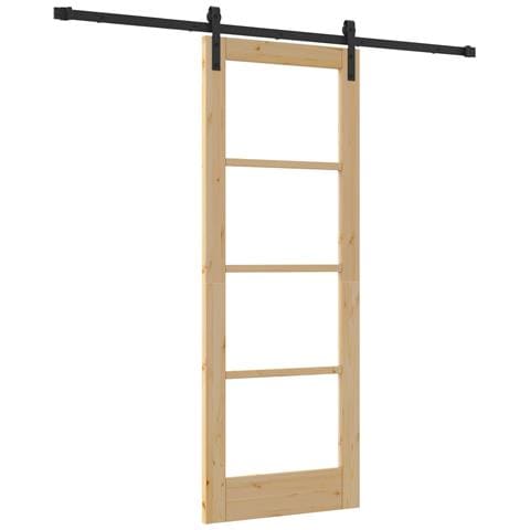Porta Scorrevole con Set Hardware 'ORKDAL'Legno Massello e Vetro - Foto 1
