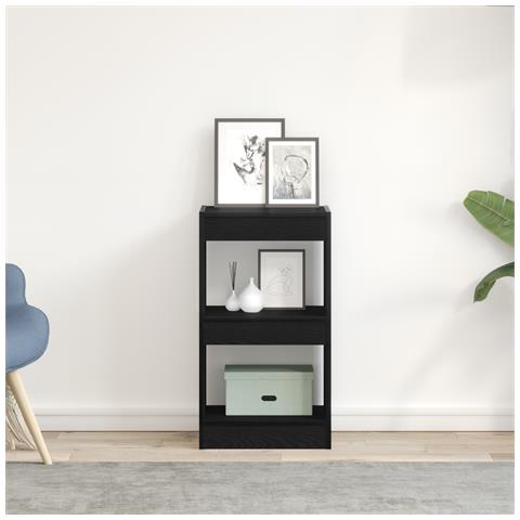 Mobile Libreria/Divisore per Stanza Nero Rovere 40x30x71,5 cm - Foto 2