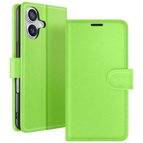 Custodia A Portafoglio Per Iphone 17 Air Con Funzione Supporto E Linguetta Magnetica, Verde - Foto 1