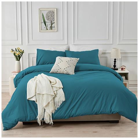 Completo Biancheria Da Letto Copripiumino 135x200 E Federa 80 X 80cm Blu - Foto 2