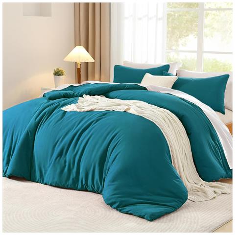 Completo Biancheria Da Letto Copripiumino 135x200 E Federa 80 X 80cm Blu - Foto 1