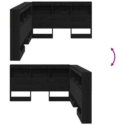 Testata contenitore Rovere nero 120 cm Legno multistrato - Foto 9