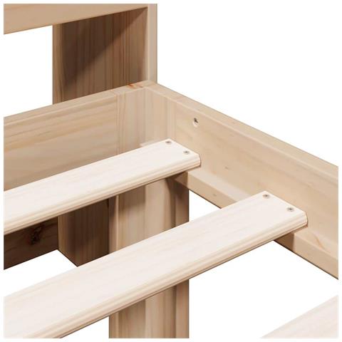 Letto Libreria senza Materasso 90x190 cm Legno Massello Pino - Foto 9