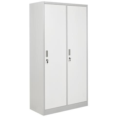 Armadietto A Porta Doppia Athlete Metallo Grigio/ Bianco - Foto 2