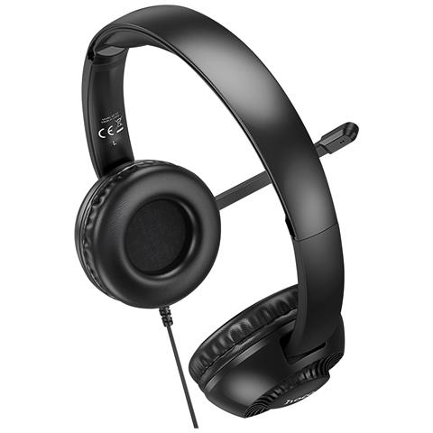 Cuffie Audio Cablate Jack 3.5mm Con Microfono Anti-rumore Orientabile, Nero - Foto 2