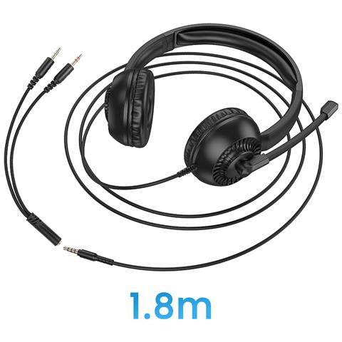 Cuffie Audio Cablate Jack 3.5mm Con Microfono Anti-rumore Orientabile, Nero - Foto 5