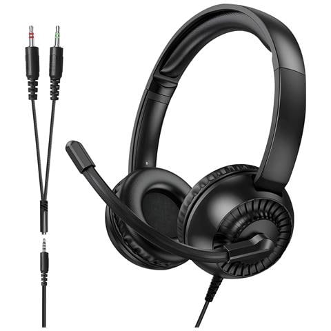 Cuffie Audio Cablate Jack 3.5mm Con Microfono Anti-rumore Orientabile, Nero - Foto 1