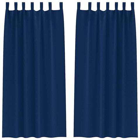 Tende con tende 2 pcs Blu scuro Poliestere - Foto 1