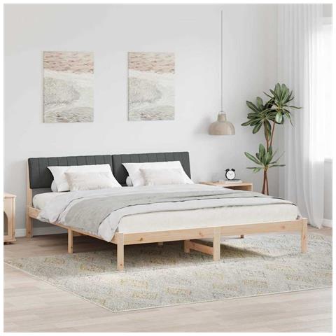 Struttura del Letto marrone e grigio scuro 180 x 200 cm - Foto 2