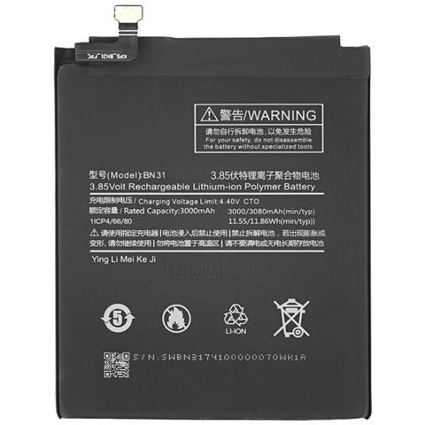Oem Batteria Testata Ricambio Pari Originale Bn31 Per Xiaomi Mi 5x - Mi A1 - Redmi S2 - Note 5a - Foto 1