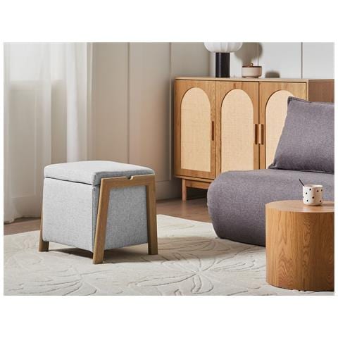 Pouf Contenitore Edland Tessuto 45 Cm 43 Cm Grigio Chiaro - Foto 1