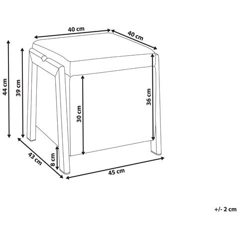 Pouf Contenitore Edland Tessuto 45 Cm 43 Cm Grigio Chiaro - Foto 6