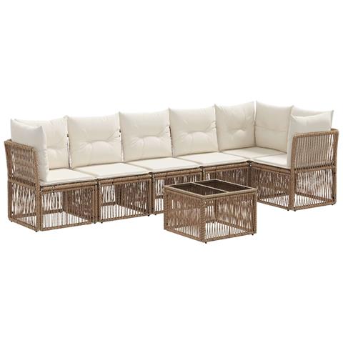 Set Divano da Giardino 7 pcs Beige polyrattan - Foto 1