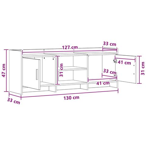 Mobile TV 130 x 33 x 47 cm Legno antico Legno ingegnerizzato - Foto 8