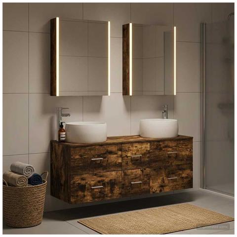Set di mobili per il bagno 5 pcs Rovere Fumo - Foto 2