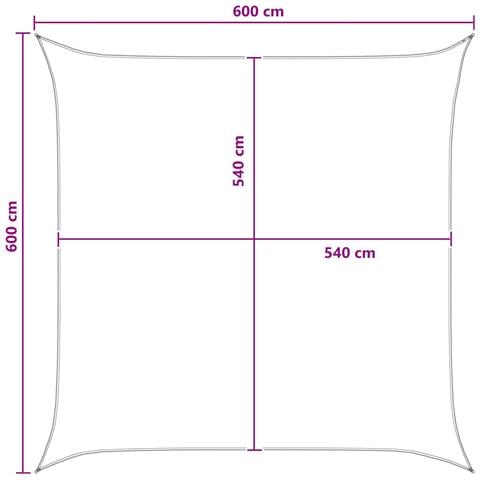 Telo Ombra Grigio chiaro e bianco 6 x 6 m HDPE - Foto 8