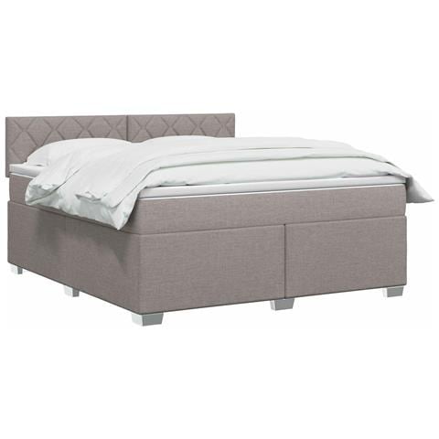 Letto box spring con materasso Tortora 140 x 200 cm Tessuto - Foto 2