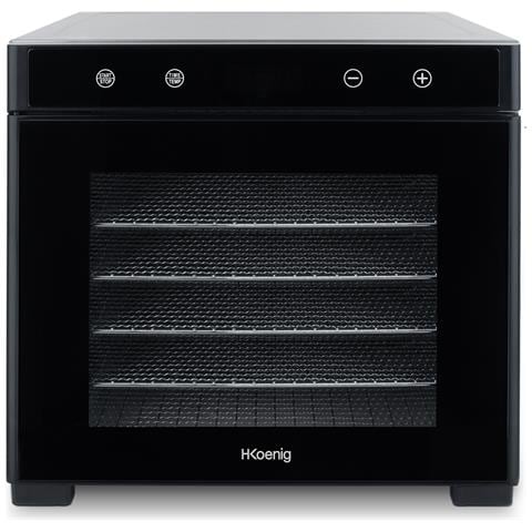 DSY900 Disidratatore per alimenti: frutta, verdura, erbe, 650 W, 6 vassoi rimovibili, termostato da 35° a 75°C, schermo LCD touch screen - Foto 1