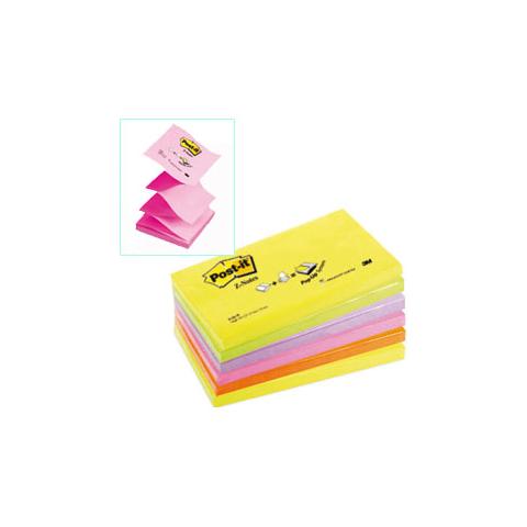 confezione da 6 pezzi - blocco post-it®super sticky z-notes 76x127mm 100fg r350nr assort. neon - Foto 1