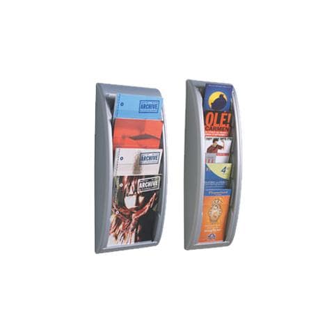 espositore da parete a 4 tasche a4 grigio quick fit system - Foto 1