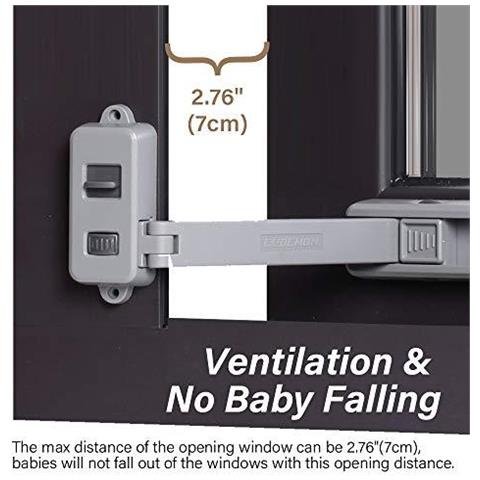 Finestra Blocco Protezione Bambini Finestra Restrictor Sicurezza Bambini Fessura Del Tappo Di Caduta Prevenzione Serrature Limiter Facile Da Installare Ed Uso 3m Vhb Adesivo Nessun Attrezzi Di Bisogno O Trapano Facile Rimuovere - Foto 2