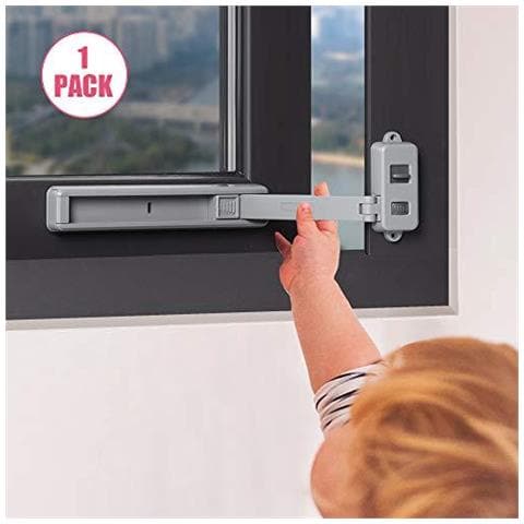 Finestra Blocco Protezione Bambini Finestra Restrictor Sicurezza Bambini Fessura Del Tappo Di Caduta Prevenzione Serrature Limiter Facile Da Installare Ed Uso 3m Vhb Adesivo Nessun Attrezzi Di Bisogno O Trapano Facile Rimuovere - Foto 1